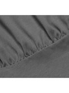 JYOSEI Gray One Shoulder Draped Bodycon Long Sleeve Women's Cotton Casual Mini Dresses