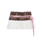 JYOSEI_Low_Waist_Lace_Spliced_Ribbon_Pleated_Women's_Mini_Skirts_1055409200537_MISSTT