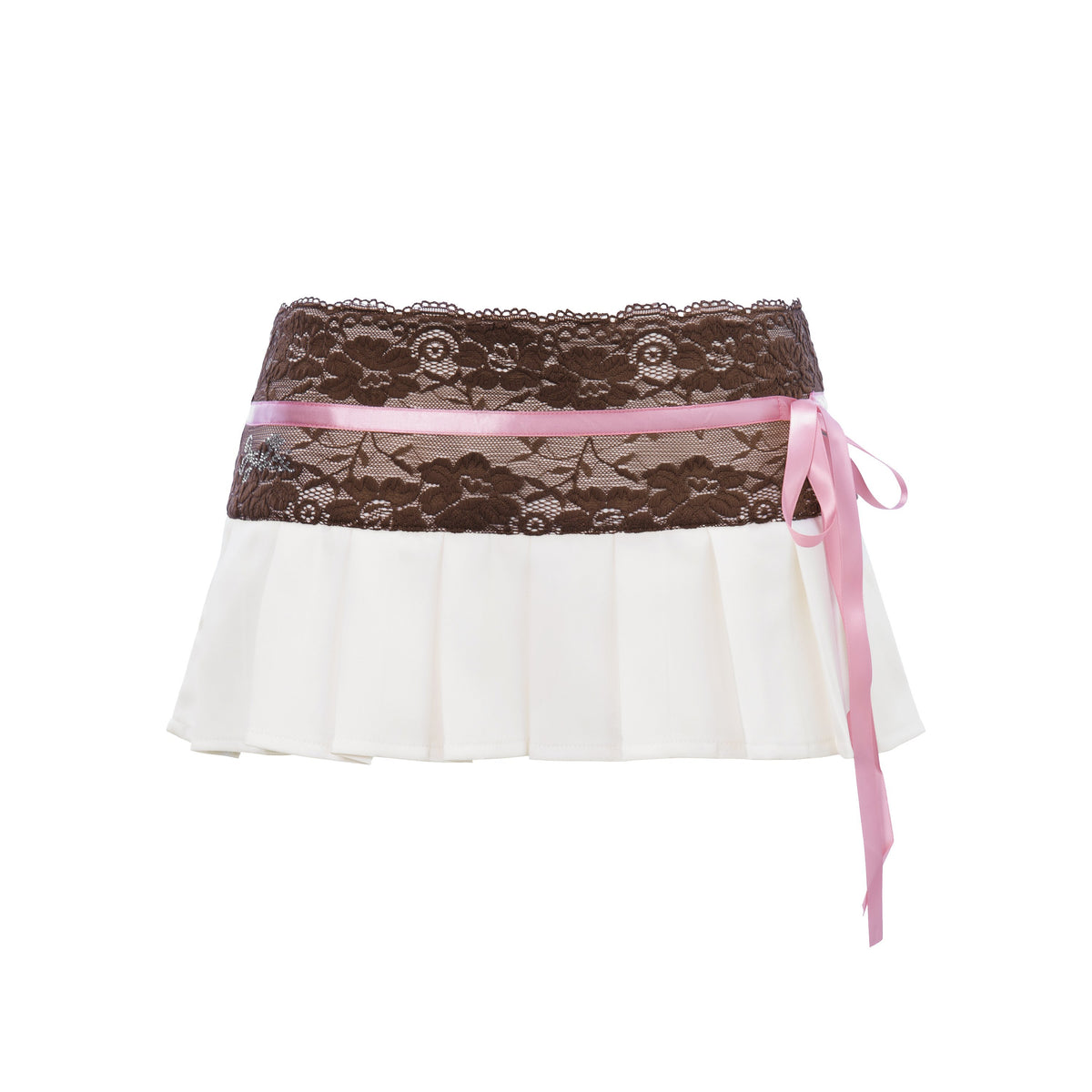 JYOSEI_Low_Waist_Lace_Spliced_Ribbon_Pleated_Women's_Mini_Skirts_1055409200537_MISSTT