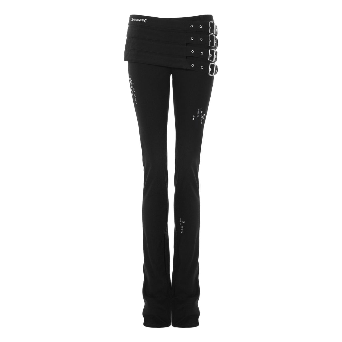 JYOSEI_Punk_Metal_Embellished_Multi_Belt_Faux_Layered_Women's_Cotton_Skinny_Pants_1039742861372_MISSTT