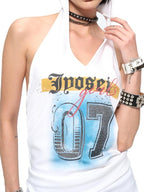 JYOSEI Rhinestone Print Sleeveless Hooded Bodycon Women's Cotton Hoodies