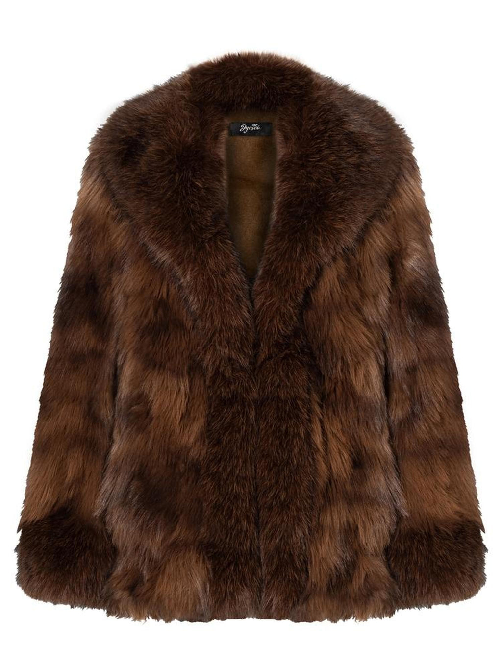 JYOSEI Vintage Gradient Faux Fur Spliced Women's Polyester Short Coats
