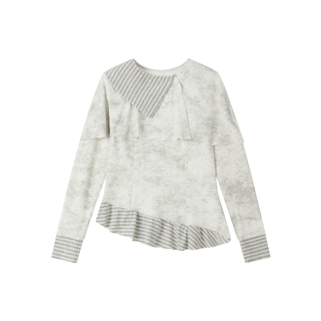 Lost_in_Lunar_Asymmetric_Tie_Dye_Striped_Lapel_Women's_Slim_Fit_Long_Sleeve_T-shirts_1074318256128_MISSTT