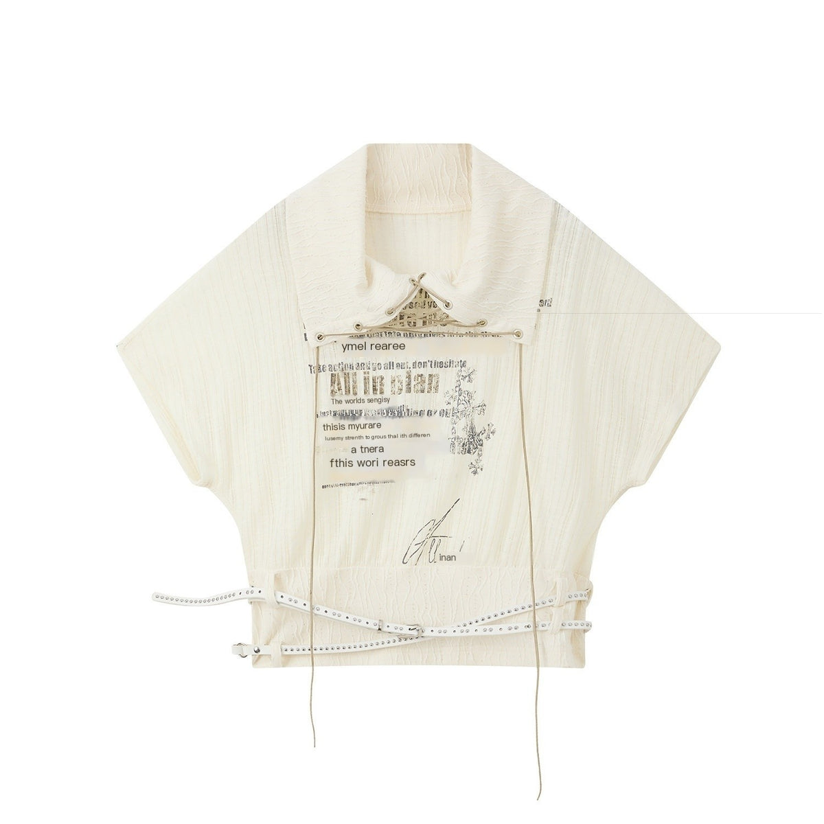 Lost_in_Lunar_Batwing_Sleeve_Lapel_Letter_Print_Belted_Women's_Polyester_Short_Sleeve_T-shirts_1040706348621_MISSTT