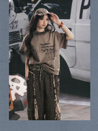 Lost in Lunar Bow Print Loose Fit Cotton Women's Short Sleeve T-shirts