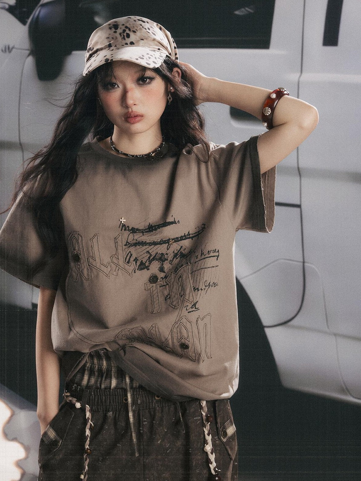 Lost in Lunar Bow Print Loose Fit Cotton Women's Short Sleeve T-shirts
