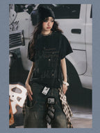 Lost in Lunar Bow Print Loose Fit Cotton Women's Short Sleeve T-shirts