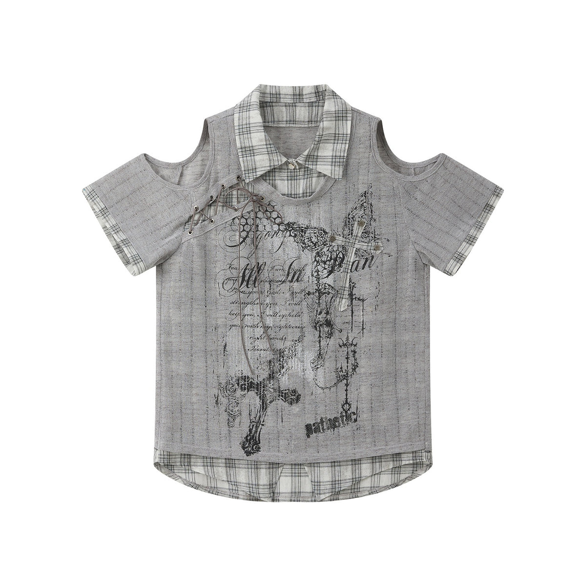 Lost_in_Lunar_Printed_Faux_Layered_Off_Shoulder_Women's_Polyester_Short_Sleeve_T-shirts_1029957034554_MISSTT