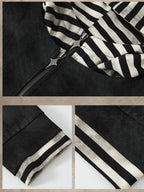 Lost in Lunar Tie Dye Half Zip Striped Loose Fit Women's Cotton Blend Sweatshirts