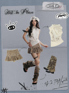 Lost in Lunar Vintage Pleated High Waist A Line Women's Polyester Mini Skirts