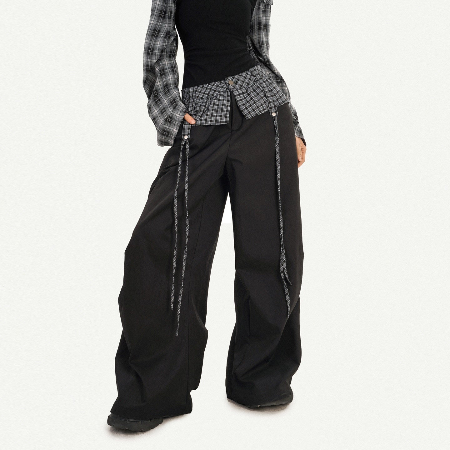 Nico_Molly_American_Plaid_Patchwork_Bardot_Neck_Cargo_Wide_Leg_Women's_Top_&_Pants_Sets_1014894261955_MISSTT