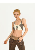 Nico_Molly_Apricot_Contrast_Halter_Plaid_Backless_Cropped_Slim_Women's_Tube_Tops_/_Bandeaus_972983704852_MISSTT