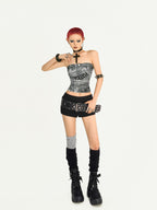 Nico Molly Black American Vintage Street Cross Chain Classic Women's Necklaces