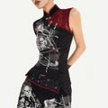 Nico_Molly_Black_Cheongsam_Gothic_Stand_Collar_Sleeveless_Women's_Top_&_Skirt_Sets_1032030150582_MISSTT
