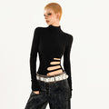 Nico_Molly_Black_Cutout_Distressed_Mock_Neck_Slim_Women's_Long_Sleeve_T-shirts_846267070090_MISSTT