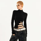 Nico_Molly_Black_Cutout_Distressed_Mock_Neck_Slim_Women's_Long_Sleeve_T-shirts_846267070090_MISSTT