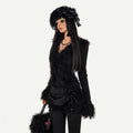 Nico_Molly_Black_Fuzzy_Dark_Gothic_V-neck_Tie_Knit_Short_Slim_Women's_Long_Sleeve_Cardigans_995583178497_MISSTT