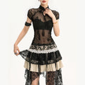 Nico_Molly_Black_Gothic_Lace_Splice_Stand_Collar_Women's_Lace_Short_Sleeve_T-shirts_1069260252182_MISSTT