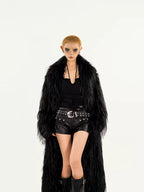 Nico Molly Black Punk Heavy Duty Functional Slim Zipper Straight Women's Pu Leather Pants