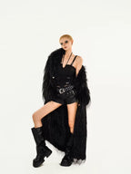 Nico Molly Black Punk Heavy Duty Functional Slim Zipper Straight Women's Pu Leather Pants