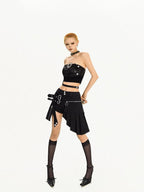 Nico Molly Black Punk Spicy Girl Street Straight Natural Waist Women's Short Trousers