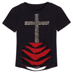 Nico_Molly_Black_Studded_Cross_Ripped_Shoulder_Punk_Women's_Short_Sleeve_T-shirts_956343868624_MISSTT