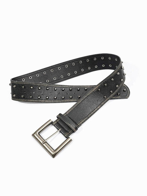 Nico Molly Black Studded Vintage Punk Decorative Designer Women's Belts