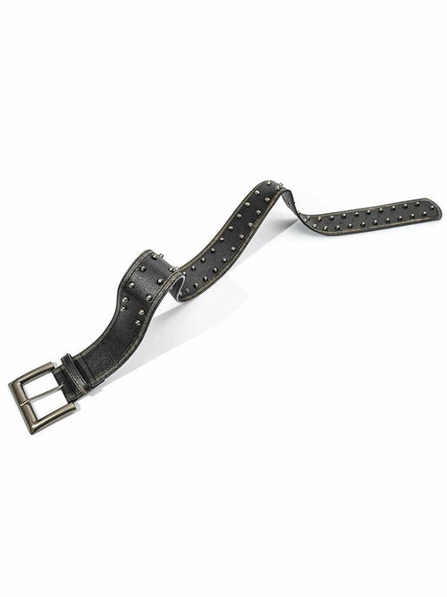 Nico Molly Black Studded Vintage Punk Decorative Designer Women's Belts