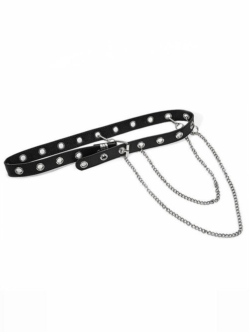 Nico Molly Black Vintage Punk Niche Design Decorative Versatile Inspired Women's Belts