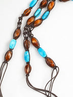 Nico Molly Braided Woven Beaded Bohemian Ethnic Coffee Brown Women's Waist Belts