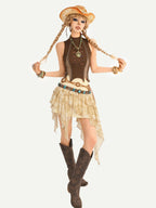 Nico Molly Braided Woven Beaded Bohemian Ethnic Coffee Brown Women's Waist Belts