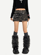 Nico Molly Camouflage Tie Waist Low Rise Bodycon American Women's Mini Skirts
