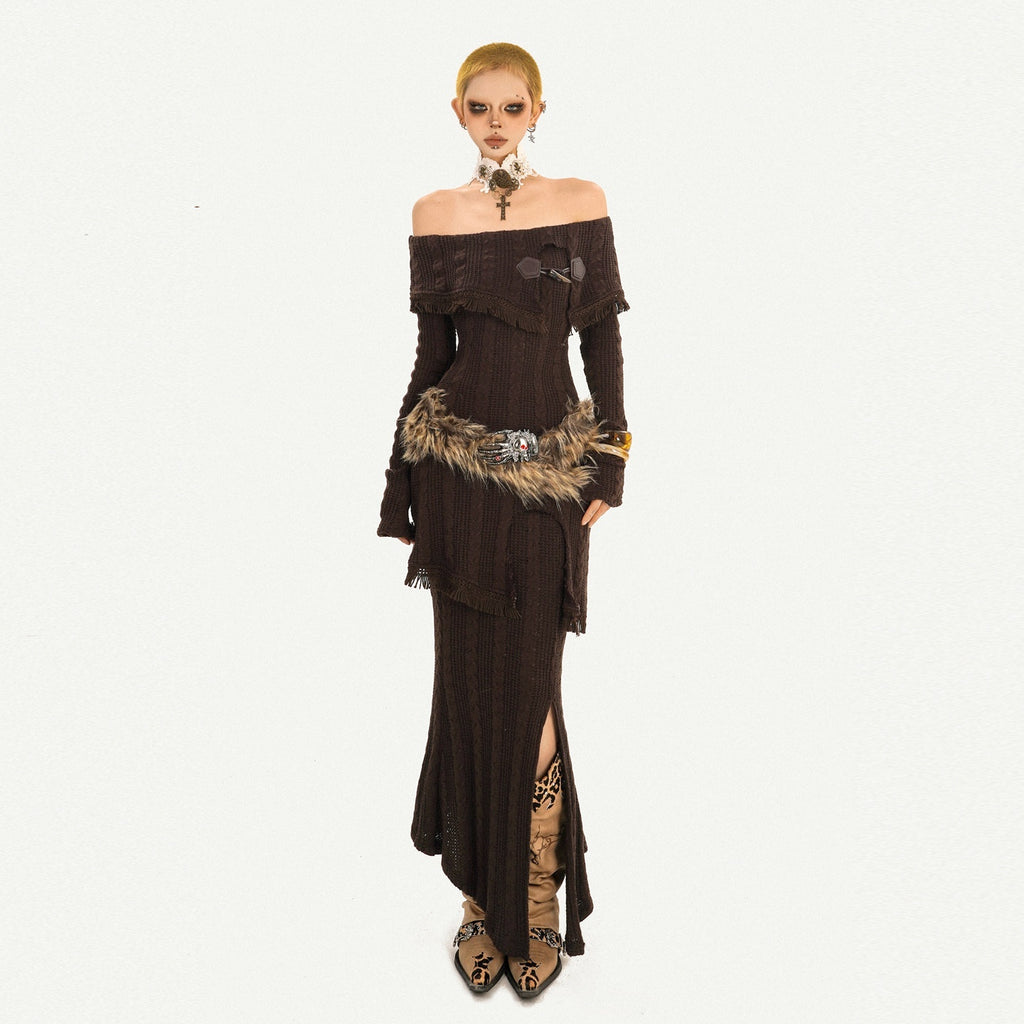 Nico_Molly_Coffee_One_Shoulder_Fitted_Slit_Skirt_Vintage_Women's_Knit_Top_&_Skirt_Sets_985202176596_MISSTT