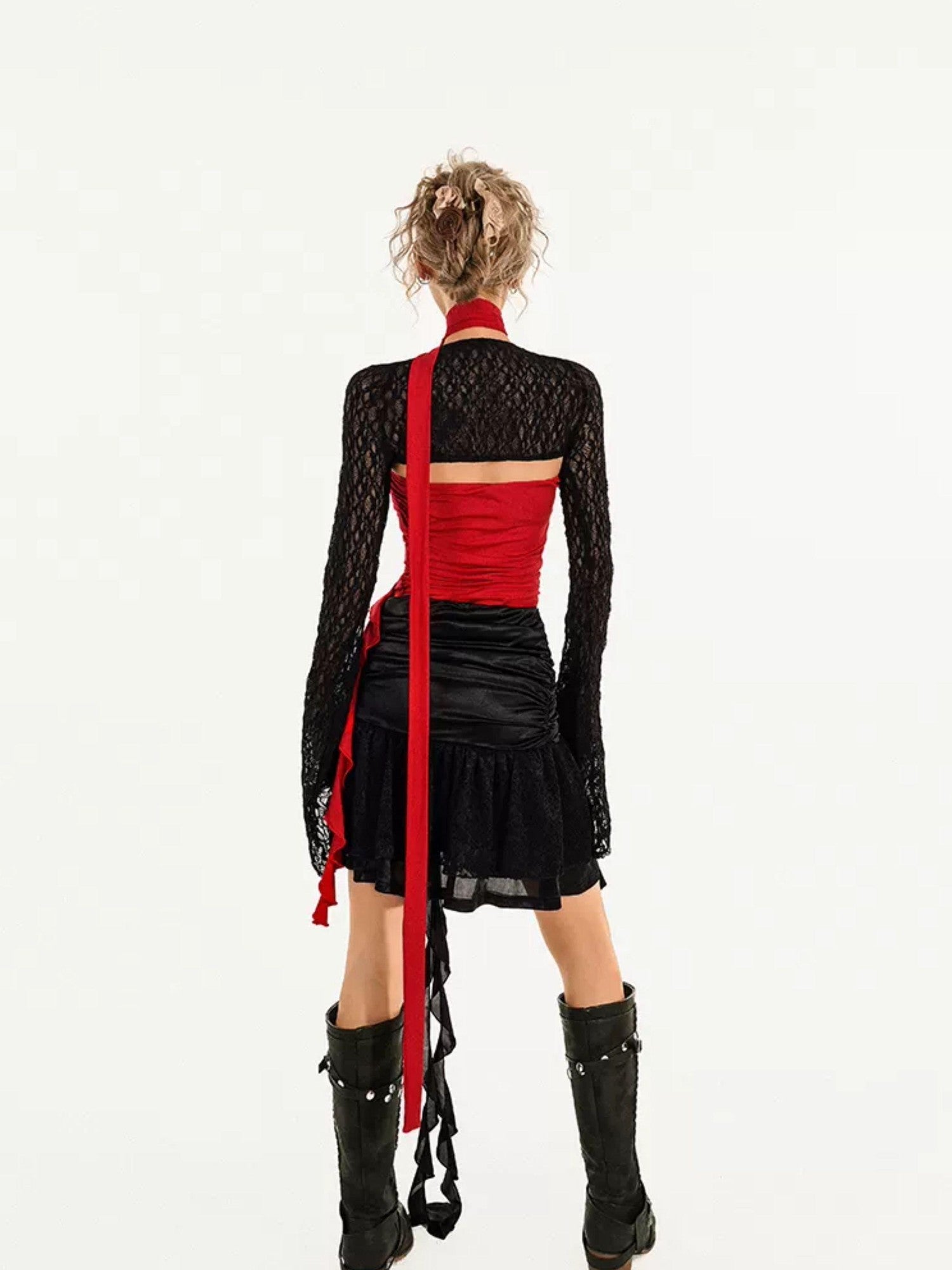 Nico Molly Cropped Asymmetric Rose Slim Fitted Women's Tube Tops / Bandeaus