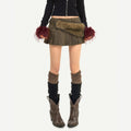 Nico_Molly_Dark_Brown_Pleated_Punk_Fuzzy_Waist_Mid_Rise_Women's_Mini_Skirts_991734297523_MISSTT