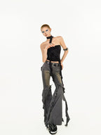 Nico Molly Dark Goth Sexy Slim Fit Sleeveless Women's Black Tube Tops / Bandeaus