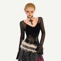 Nico_Molly_Dark_Gothic_Flocked_Sheer_V-neck_Bell_Sleeve_Women's_Mesh_Long_Sleeve_T-shirts_1007957854733_MISSTT