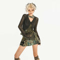 Nico_Molly_Dark_Green_Openwork_Cropped_Tie_Front_V-neck_Women's_Polyester_Cardigans_815978695359_MISSTT