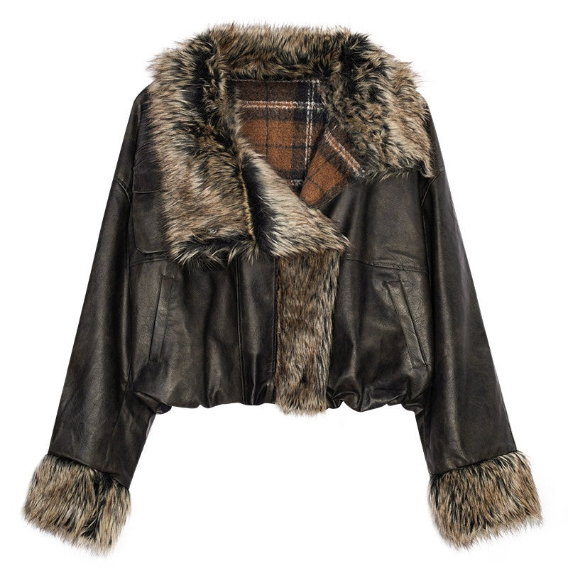 Nico_Molly_Dark_Rock_Plush_Reversible_Patchwork_Plaid_Women's_Viscose_Leather_Jackets_994989079363_MISSTT