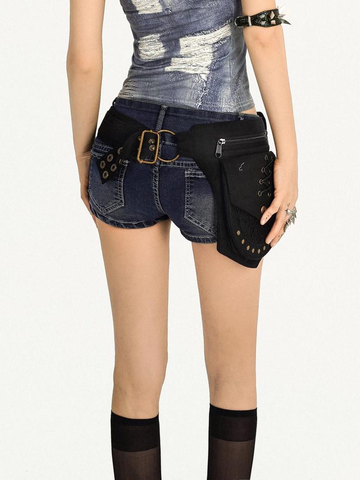 Nico Molly Denim Vintage Waist Belt Women's Black Brown Adjustable Bags
