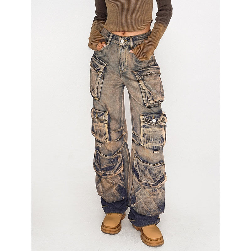 Nico_Molly_Distressed_Vintage_Pattern_Cargo_High_Waist_Women's_Heavy_Denim_Wide-leg_Pants_744972454495_MISSTT
