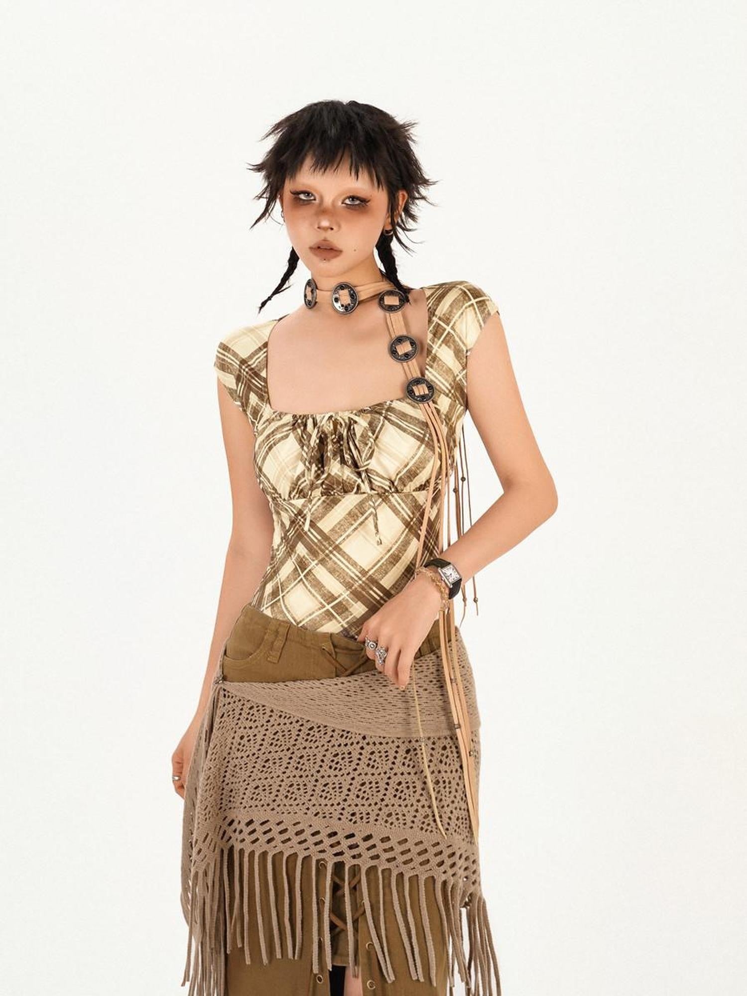 Nico Molly Dune Wasteland Cutout Vintage Asymmetrical Women's Knit Belts