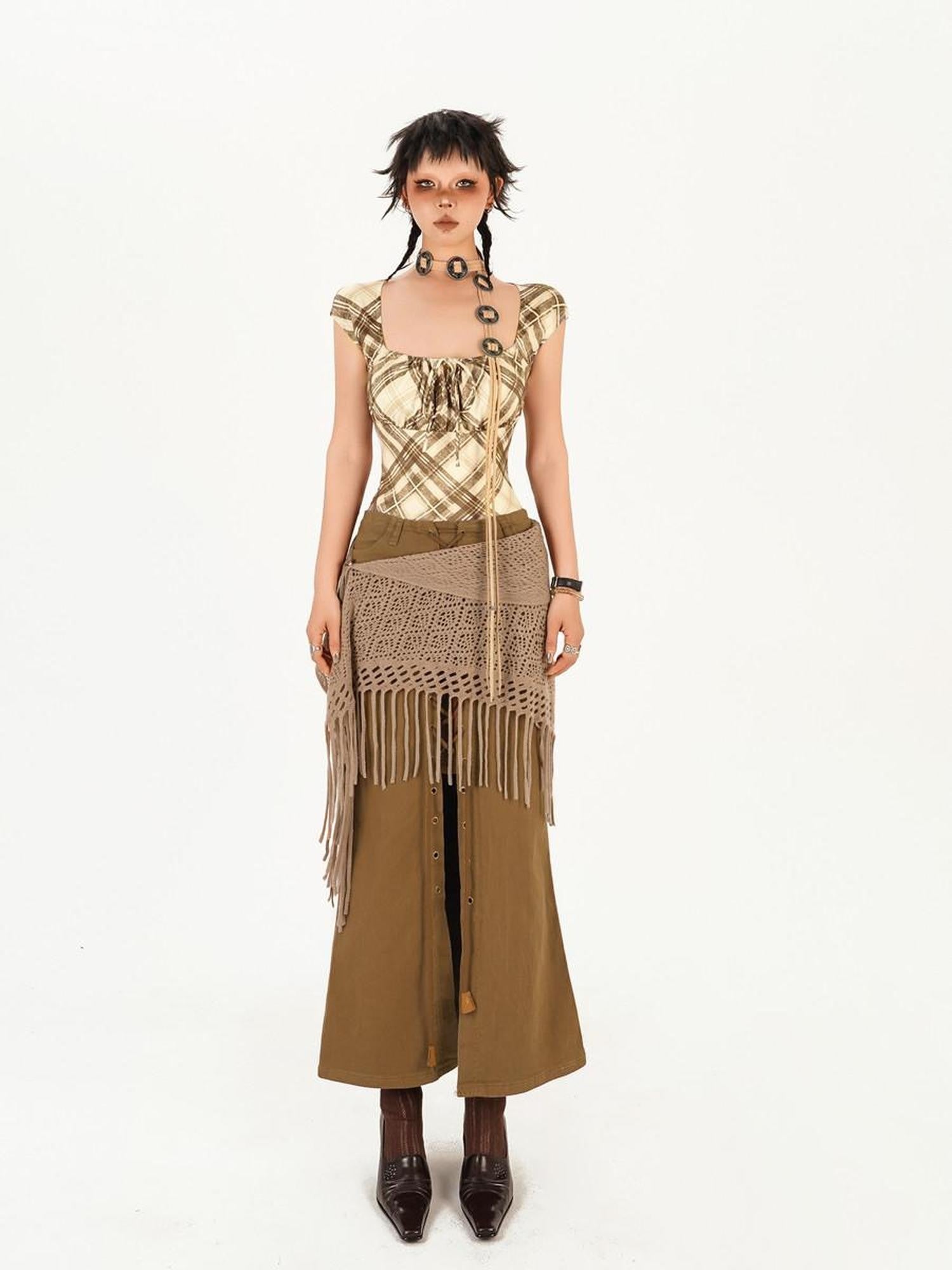 Nico Molly Dune Wasteland Cutout Vintage Asymmetrical Women's Knit Belts
