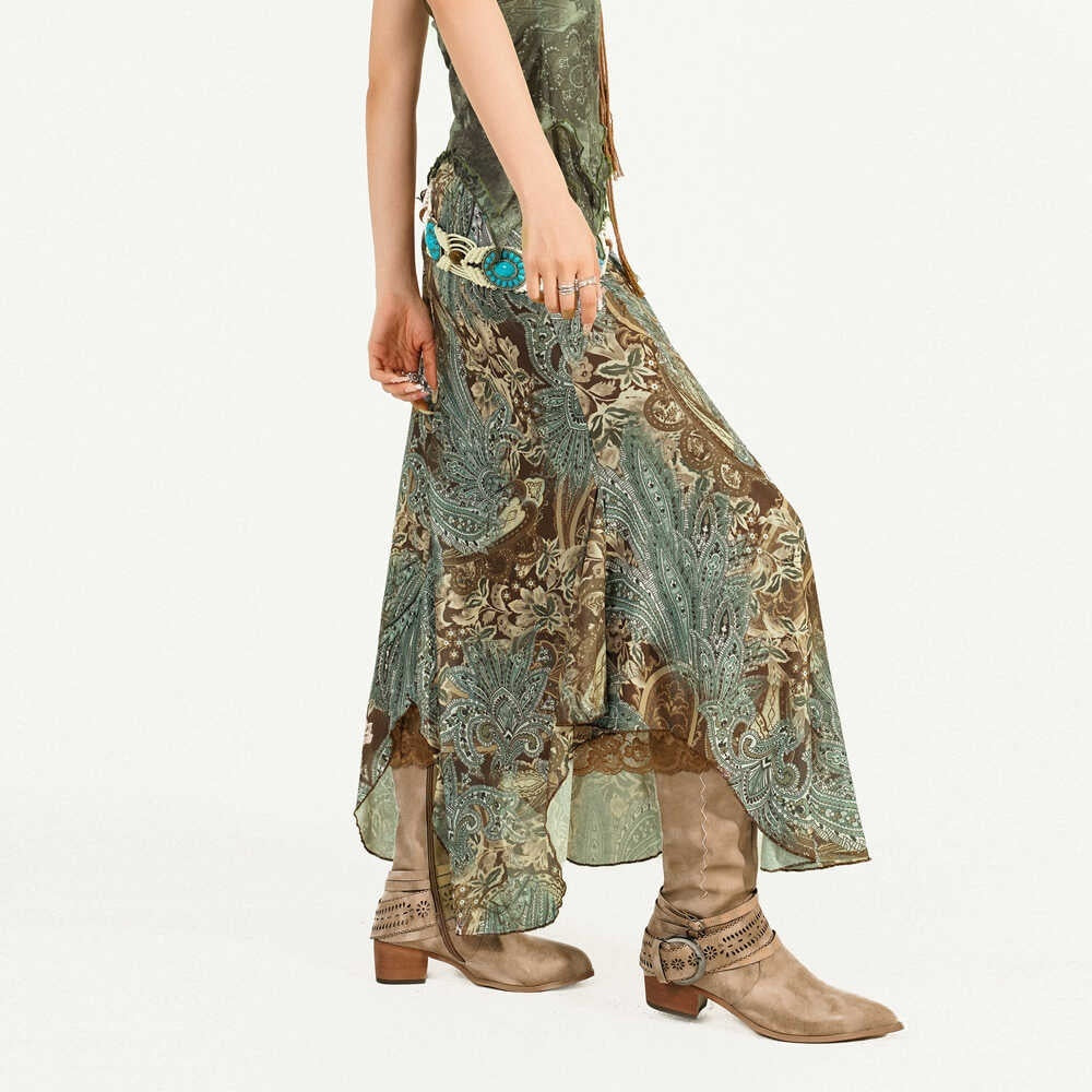 Nico_Molly_Forest_Fairy_Print_Patchwork_Asymmetrical_V-neck_Women's_Top_&_Skirt_Sets_803029949481_MISSTT