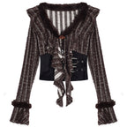 Nico_Molly_Frayed_Patchwork_Waist_Cinch_Striped_V-neck_Women's_Knitted_Top_&_Skirt_Sets_992156335352_MISSTT