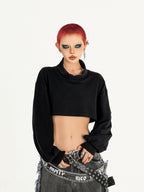 Nico Molly Frayed Washed Distressed Punk Mechanical Women's Denim Wide-leg Jeans