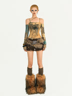 Nico Molly Furry Skull Vintage Y2k Niche Streetwear Women's Metal Buckle Belts