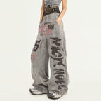 Nico_Molly_Grey_Letter_Print_Retro_Vintage_Pocket_Elastic_Waist_Women's_Wide-leg_Pants_948288316100_MISSTT