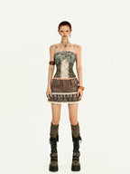 Nico Molly Lace Patchwork Halter Slim Women's Polyester Spandex Tube Tops / Bandeaus