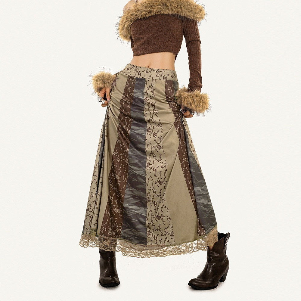 Nico_Molly_Lace_Trim_Ethnic_Print_Mid_Waist_A_Line_Women's_Pu_Maxi_Skirts_861786819734_MISSTT
